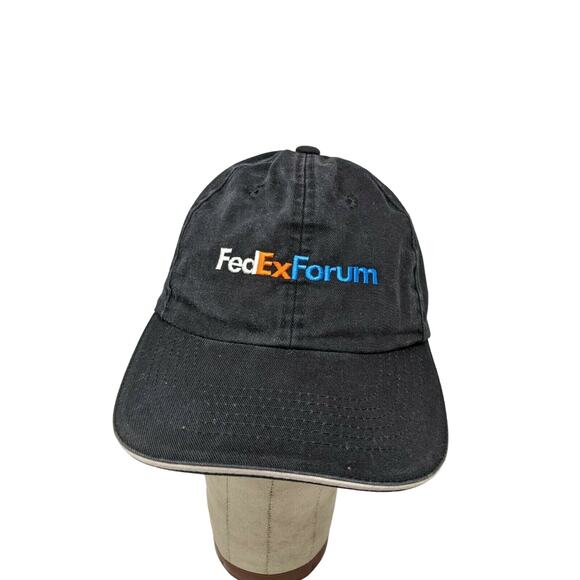 FedEx Forum Hat Embroidered Logo Strapback Black OSFA - Picture 1 of 10